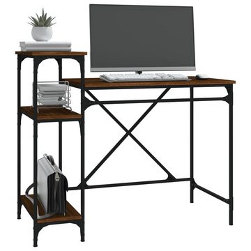 vidaXL Schreibtisch Schreibtisch mit Regal Braun Eichen-Optik 105x50x90 cm