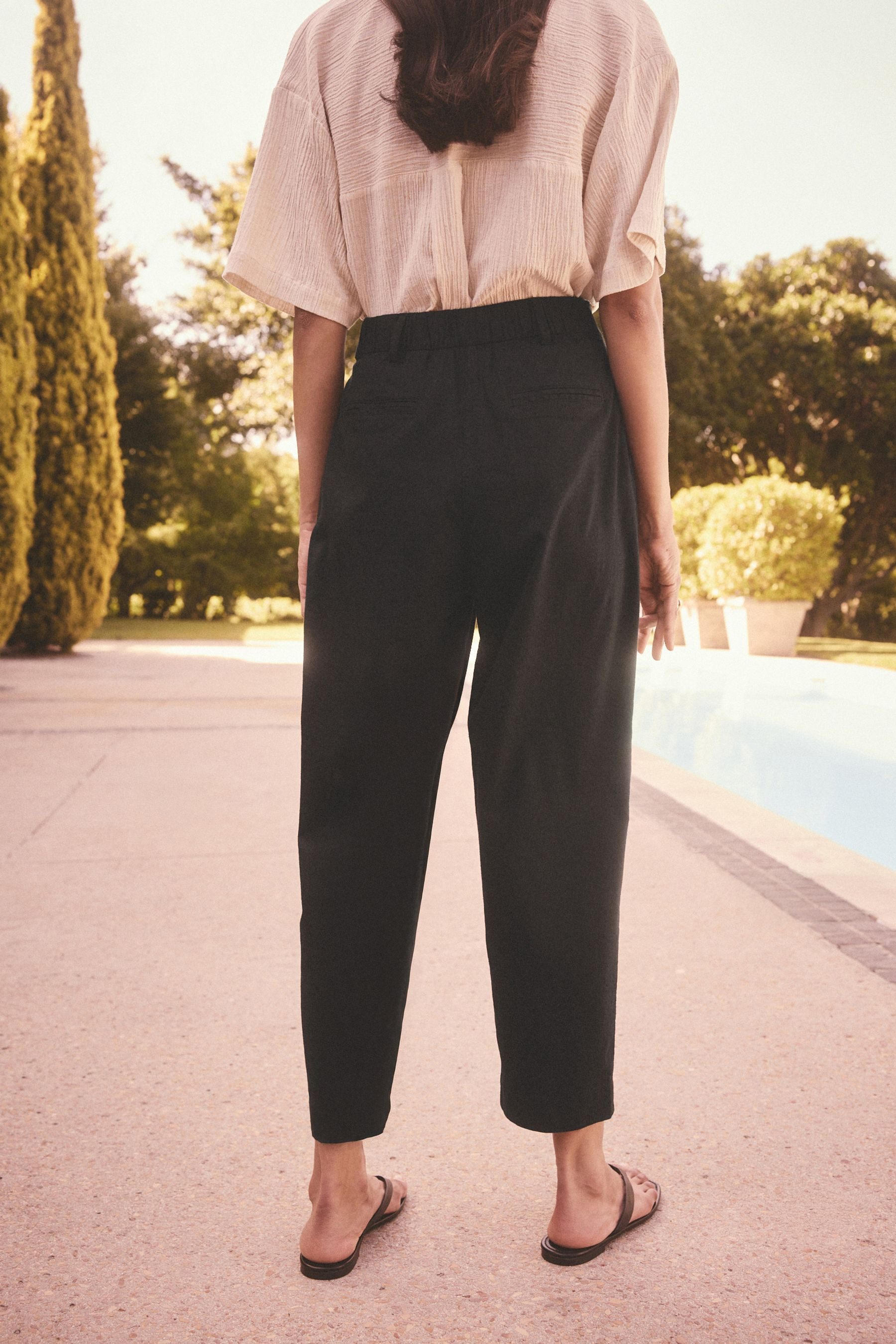 Next Leinenhose Hose mit Barrel-Bein und günstig online kaufen