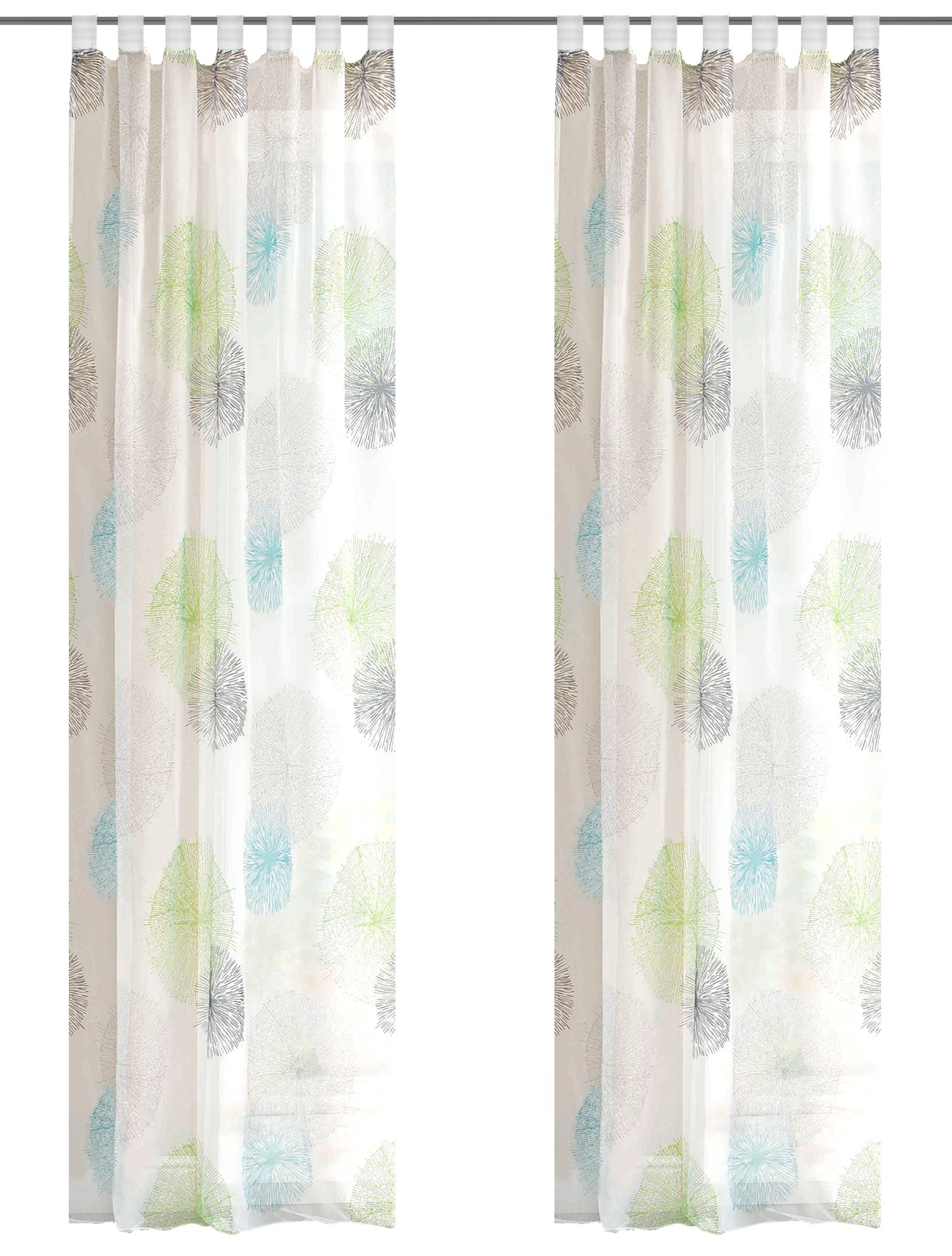 HOME WOHNIDEEN Vorhang Rawlins 2Er Set Schlaufenschal 175 X 140 cm Grün (2 St), Kunstfaser, 2x Применитьschal inkl. 1x Bügelband Grün