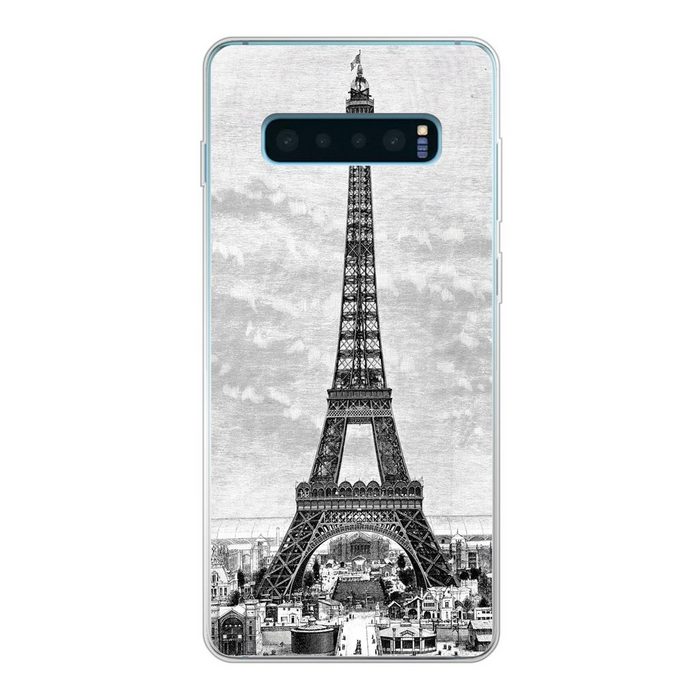 MuchoWow Handyhülle Eine Illustration des Eiffelturms aus dem 19. Jahrhundert Phone Case Handyhülle Samsung Galaxy S10 Lite Silikon Schutzhülle