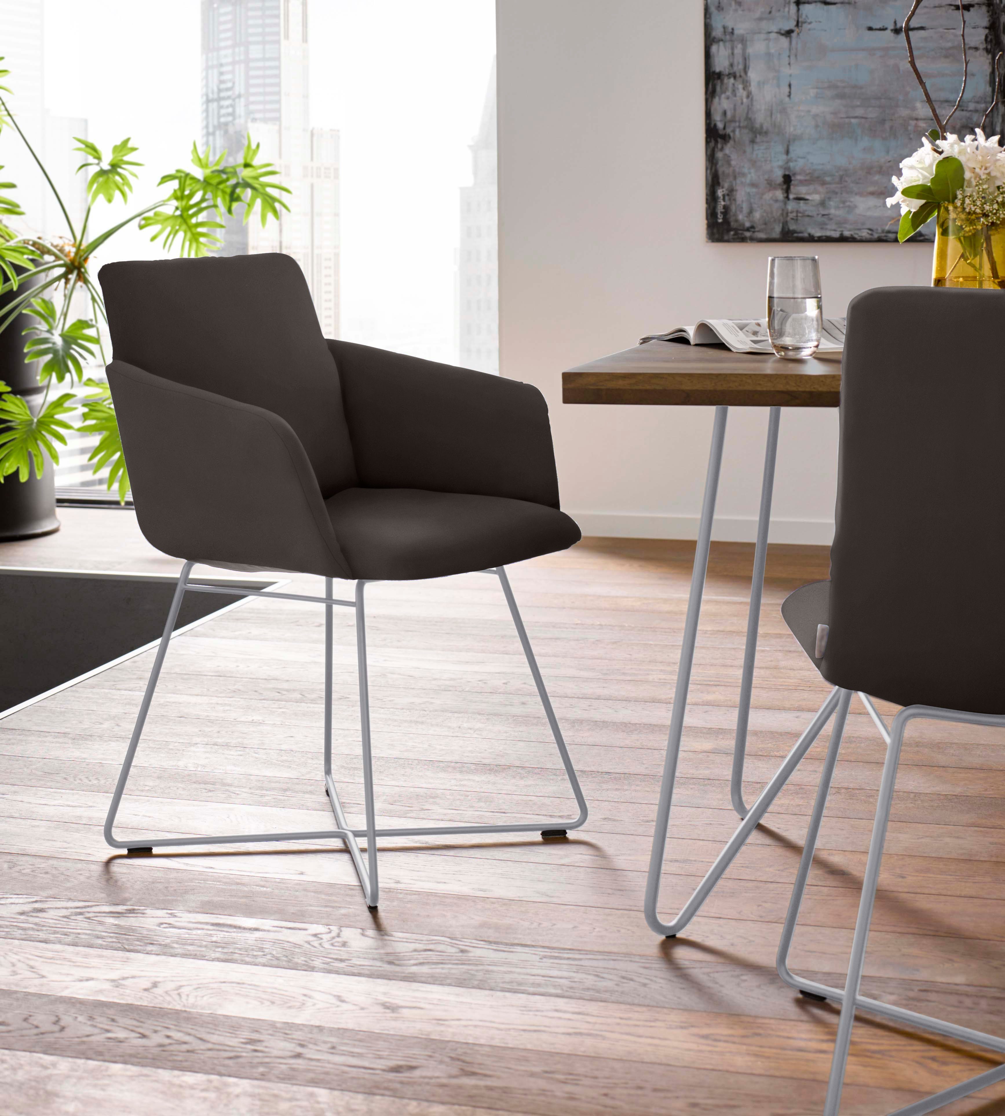 W.SCHILLIG Armlehnstuhl jakob, mit Drahtrohrgestell in Silber matt