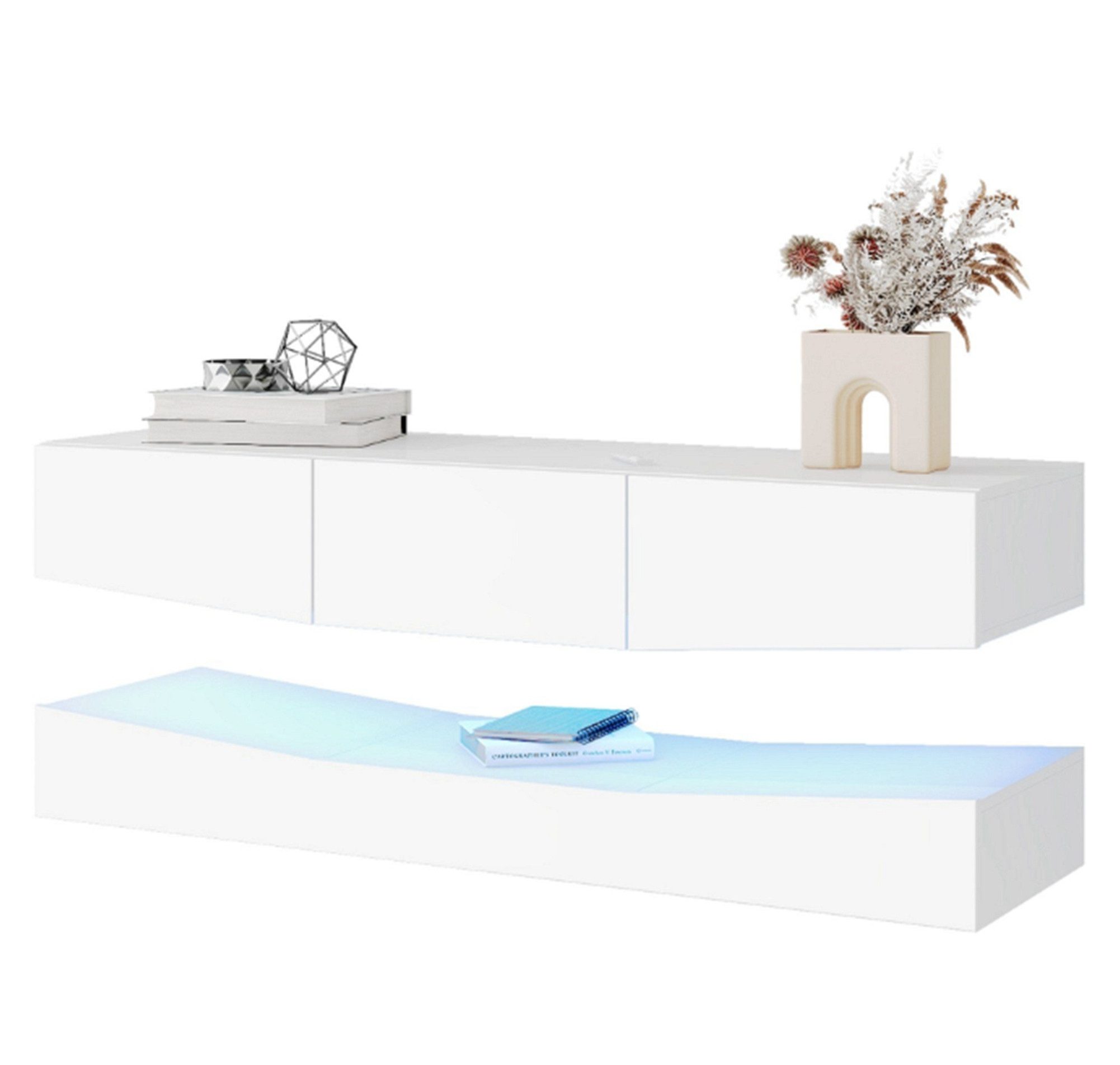 Celya TV-Schrank TV-Schrank mit LED-Beleuchtung Wandbefestigung günstig online kaufen