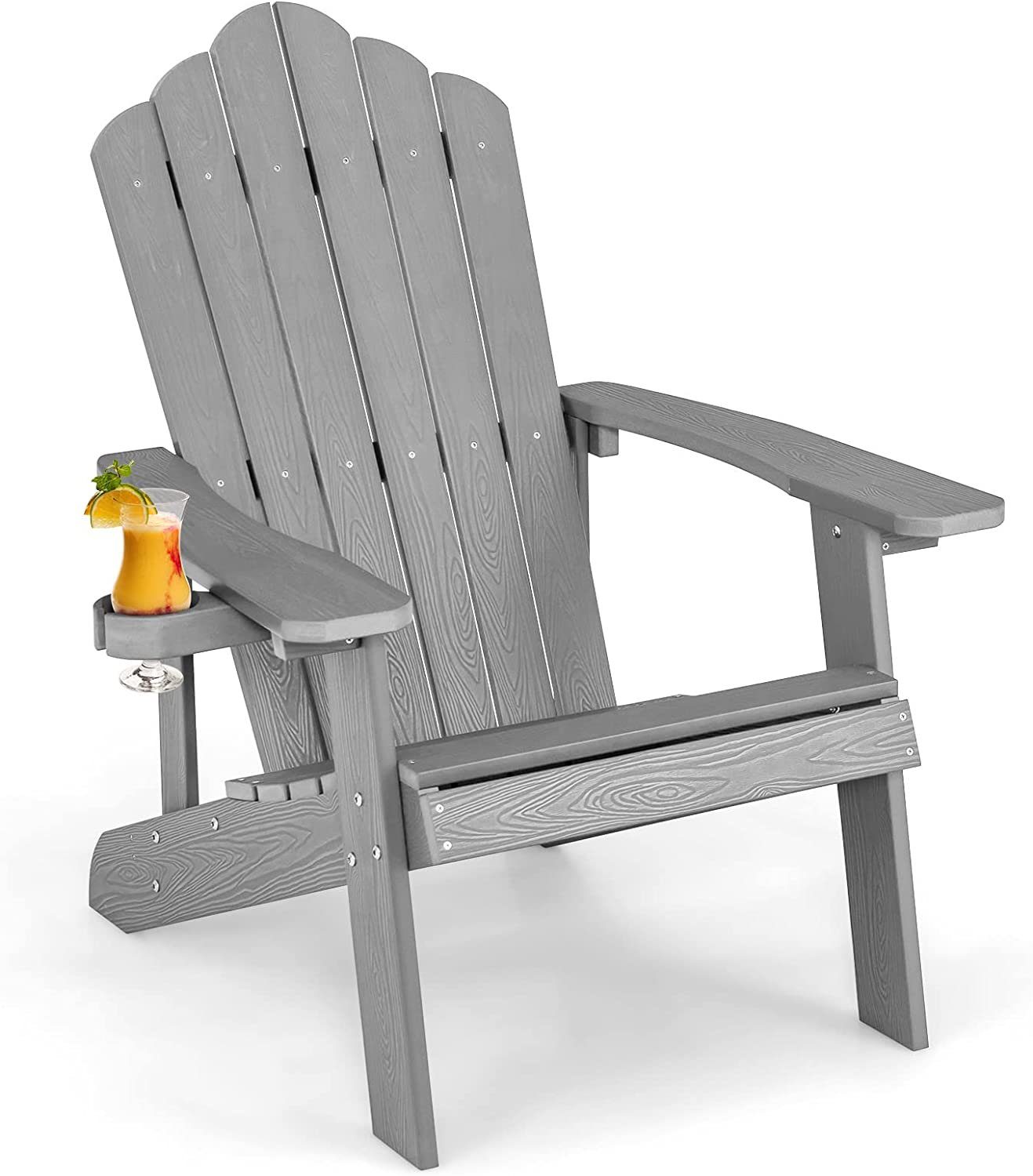 KOMFOTTEU Gartenstuhl Adirondack Stuhl mit Getränkehalter, günstig online kaufen