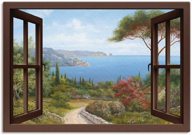 Artland Wandbild »Fensterblick Frühlingsmorgen«, Fensterblick (1 Stück), in vielen Größen & Produktarten -Leinwandbild, Poster, Wandaufkleber / Wandtattoo auch für Badezimmer geeignet-Otto