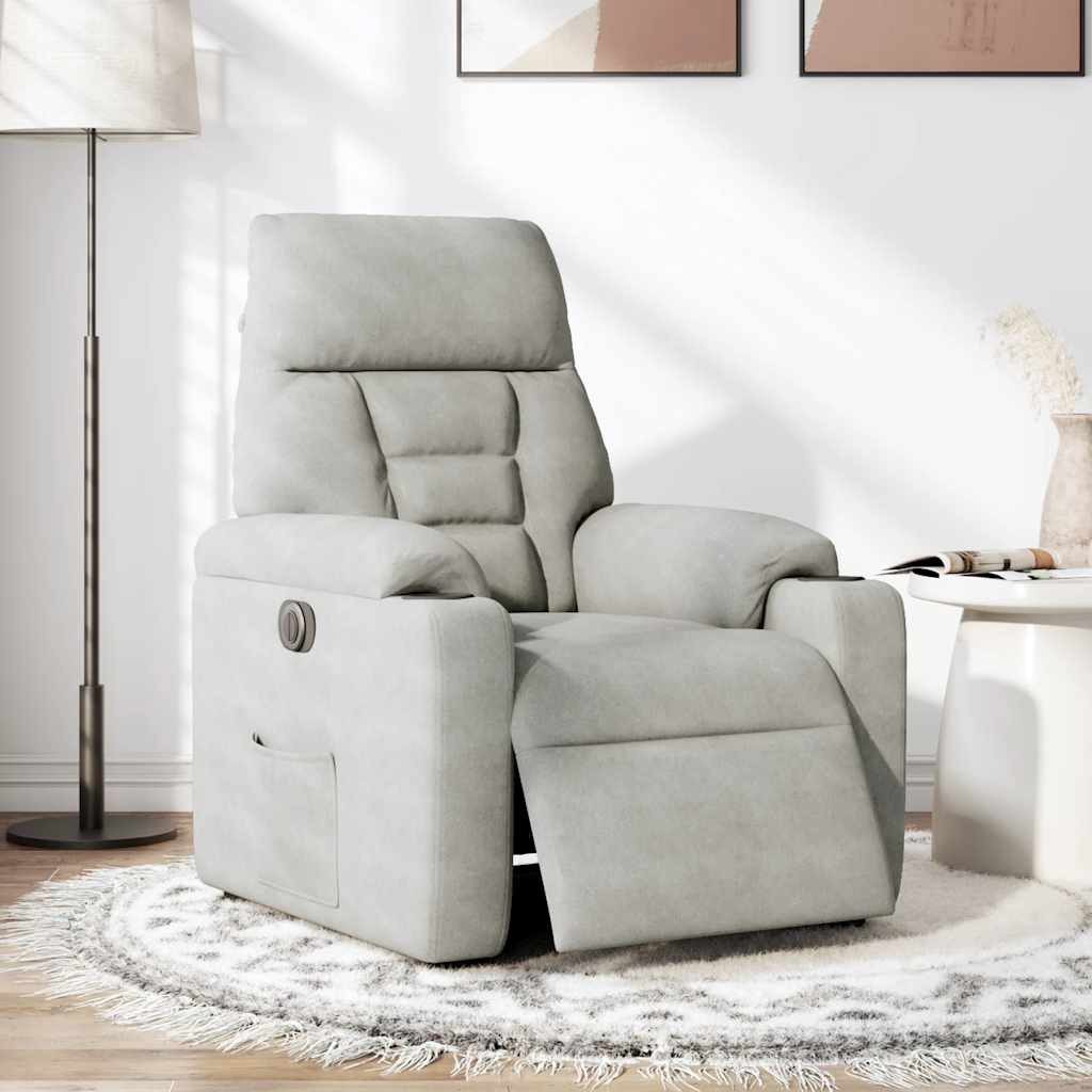 vidaXL Sessel Relaxsessel Elektrisch Hellgrau Mikrofasergewebe günstig online kaufen