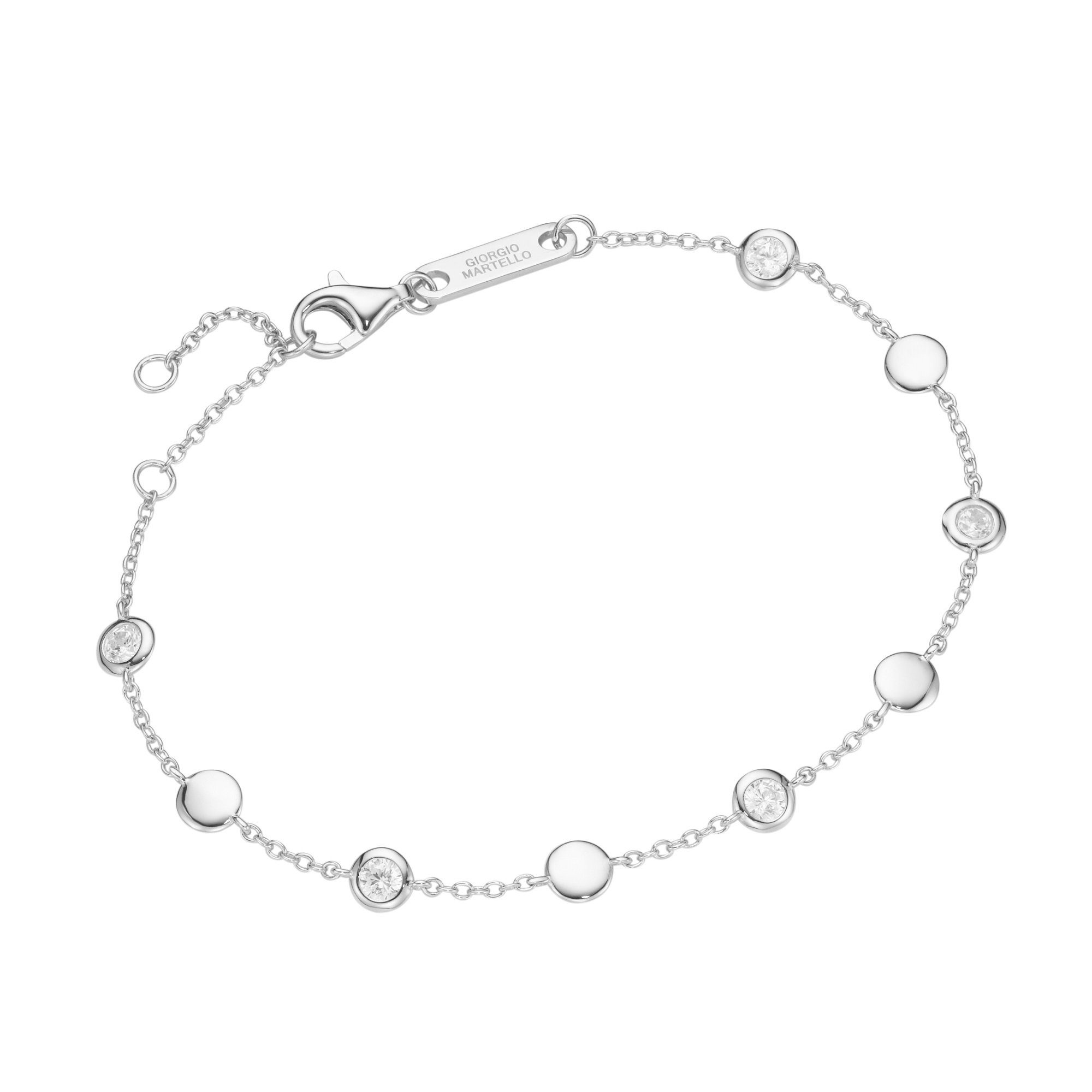 GIORGIO MARTELLO MILANO Armband mit Zwischenteilen, weiße Zirkonia, Silber 925 | Silberarmbänder