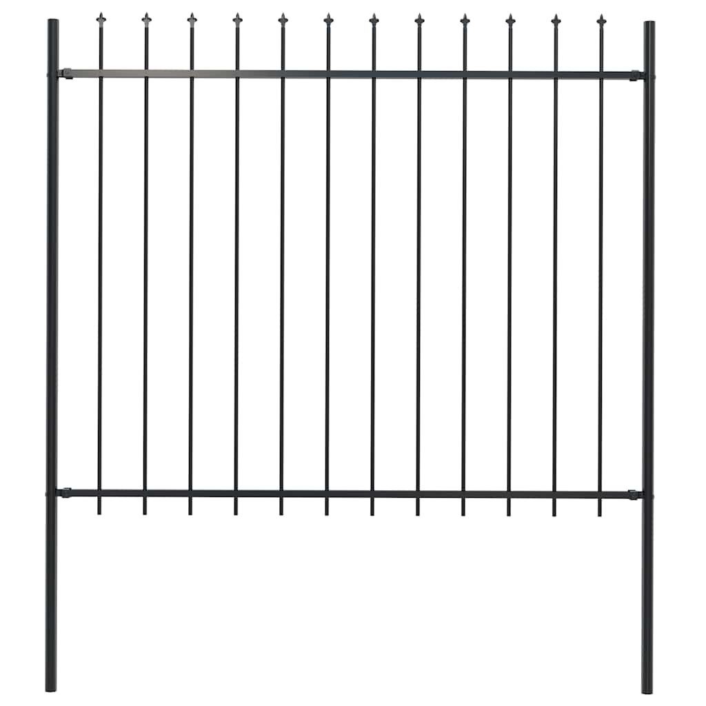 vidaXL Gartenzaun Gartenzaun mit Speerspitzen Stahl günstig online kaufen