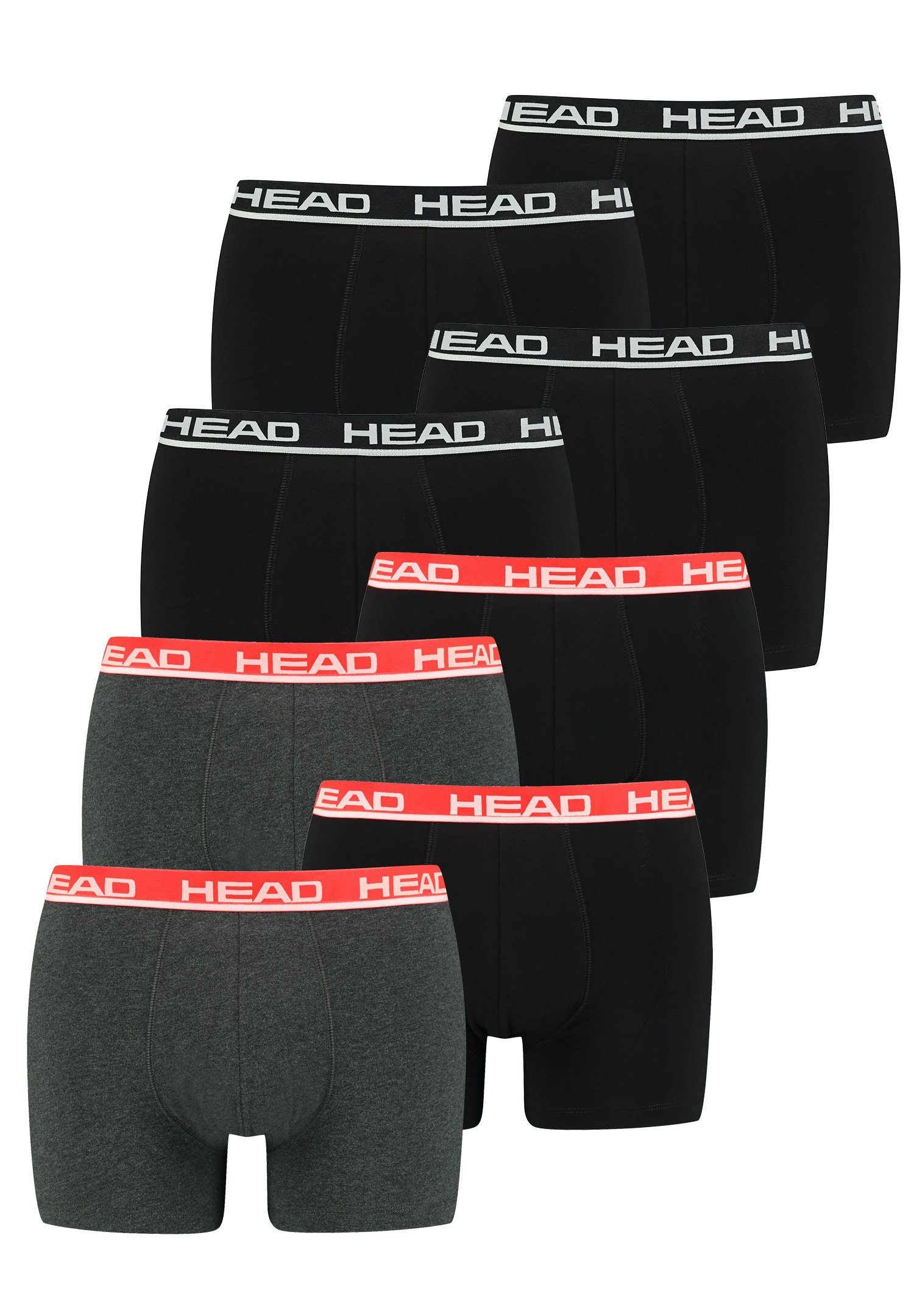 8er-Pack) Head Boxershorts Head Black/Grey 8-St., (Spar-Set, Basic Boxer 8P Red