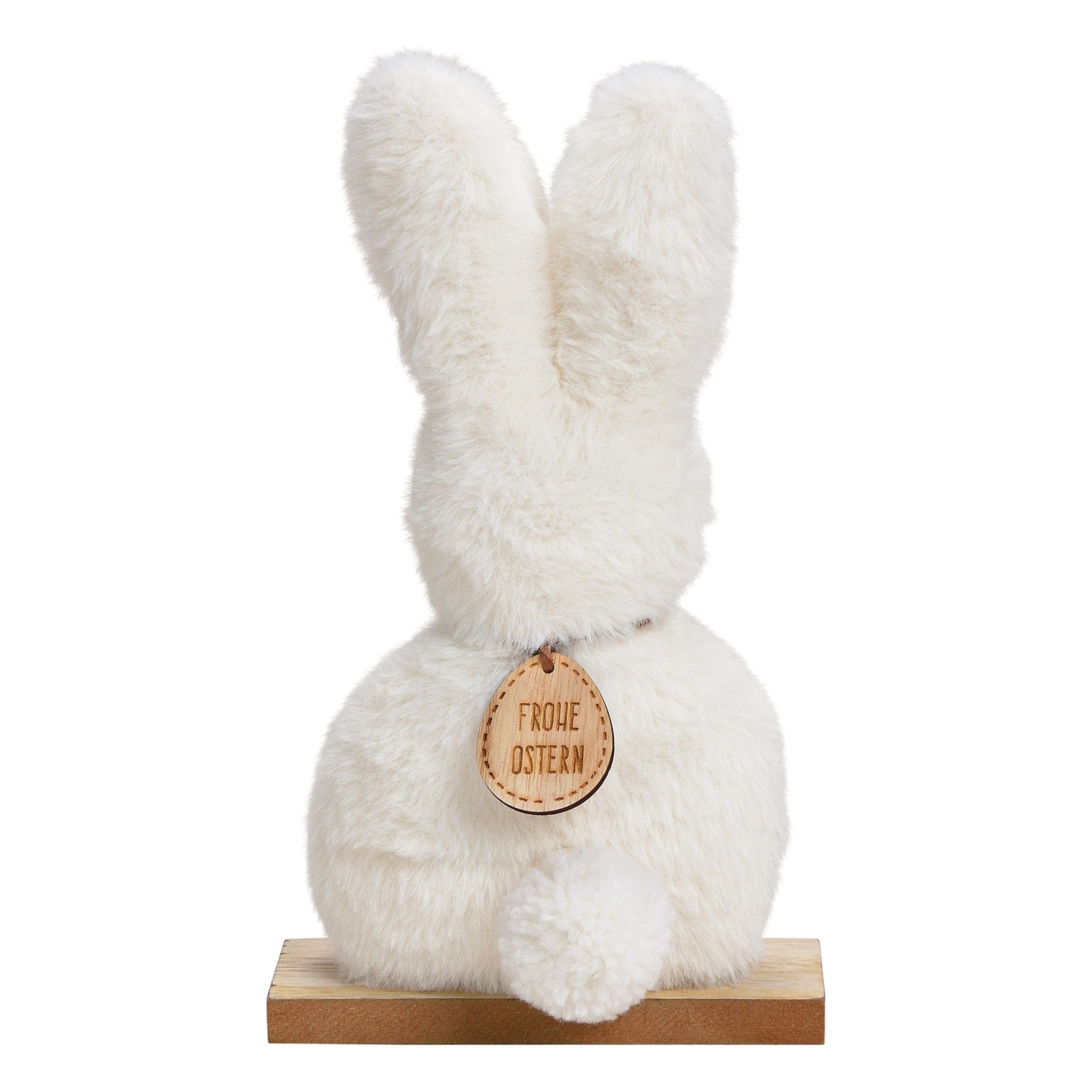 matches21 HOME & HOBBY Dekofigur Oster Dekofigur Hase, in weiß aus Plüsch als Frühjahresdeko (1 St), Osterhase, 14x25 cm als Osterdeko