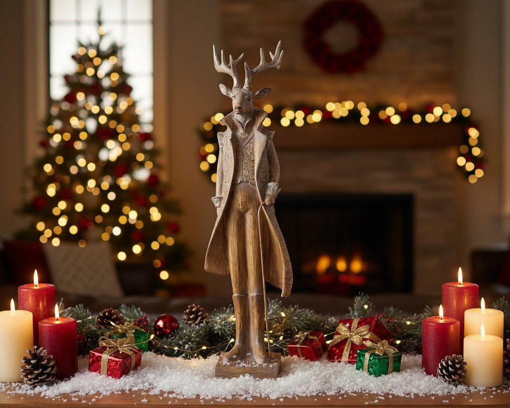 MF Tierfigur Dekofigur XXL Größe Lord Antlers Hirschfigur Braun 62cm Weihna günstig online kaufen