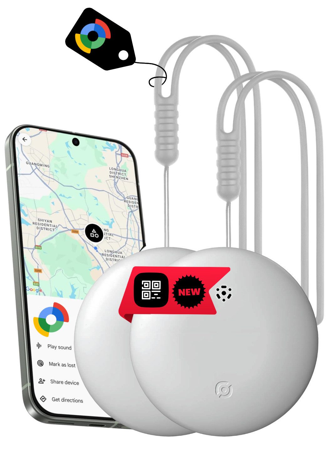 S&T Design GPS Tracker Smart Tag AirTag alternative für Android Schlüsselfinder GPS-Tracker (Weltweit Wasserdicht Bluetooth Key Finder Tasche/Koffer/Brieftasche)