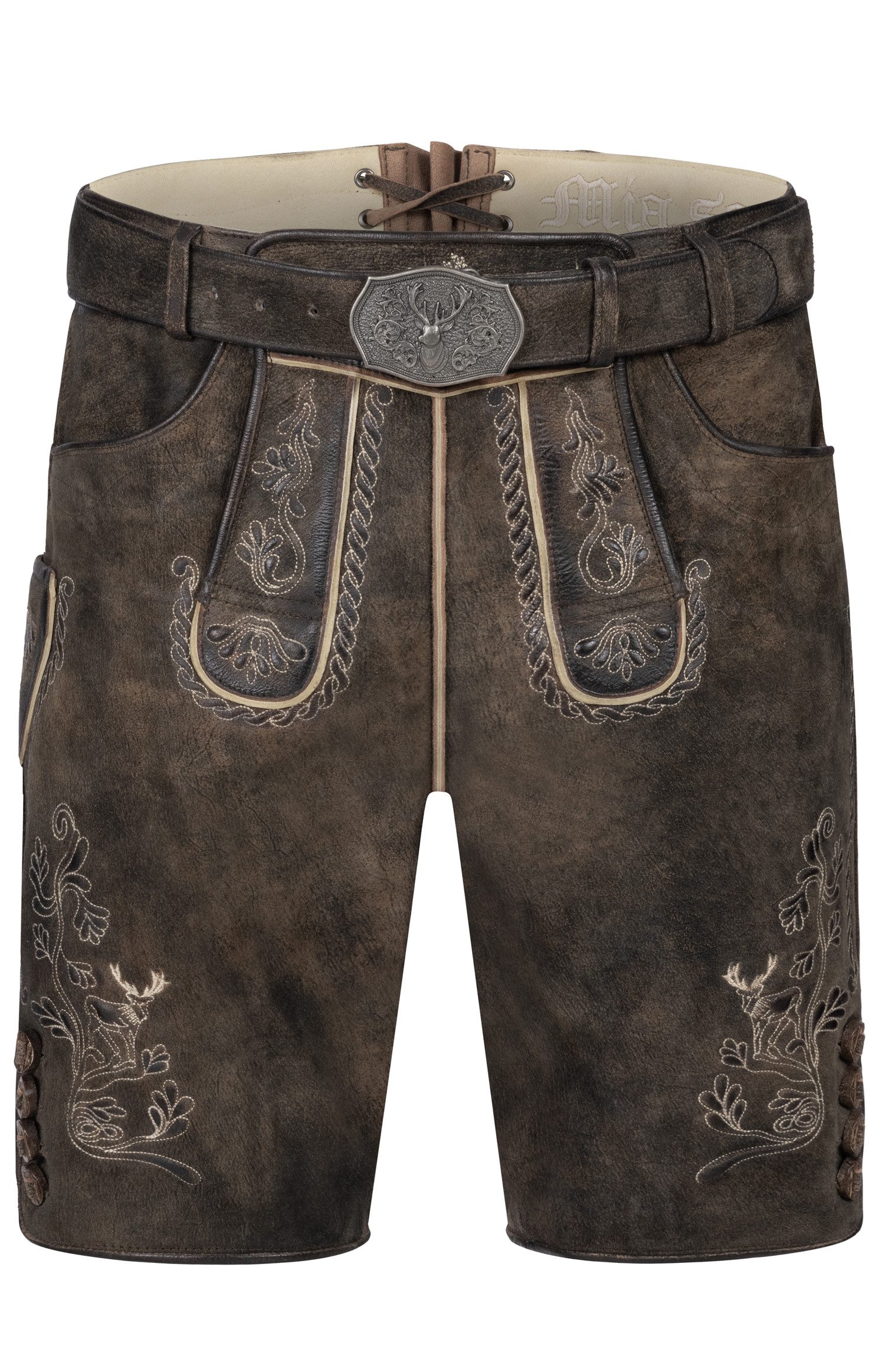 Nübler Trachtenlederhose Lederhose Tim kurz in Moor von Nübler