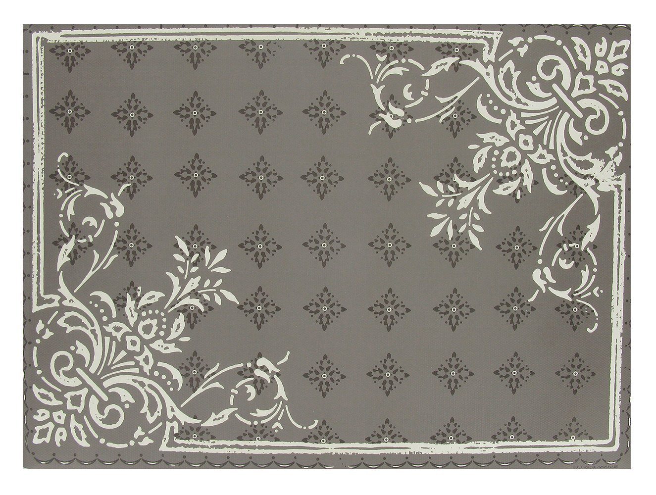 Platzset, AVA, Tischsets Papier mit Vintage Ornament Muster 43x30cm grau 100 Stück