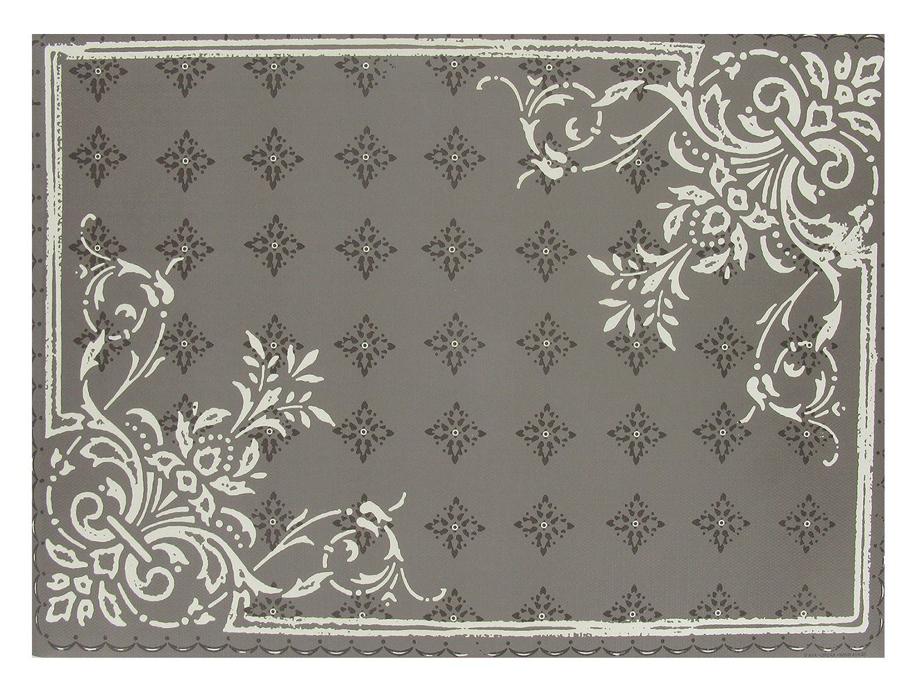 AVA Platzset, Tischsets Papier mit Vintage Ornament Muster 43x30cm grau 100 Stück