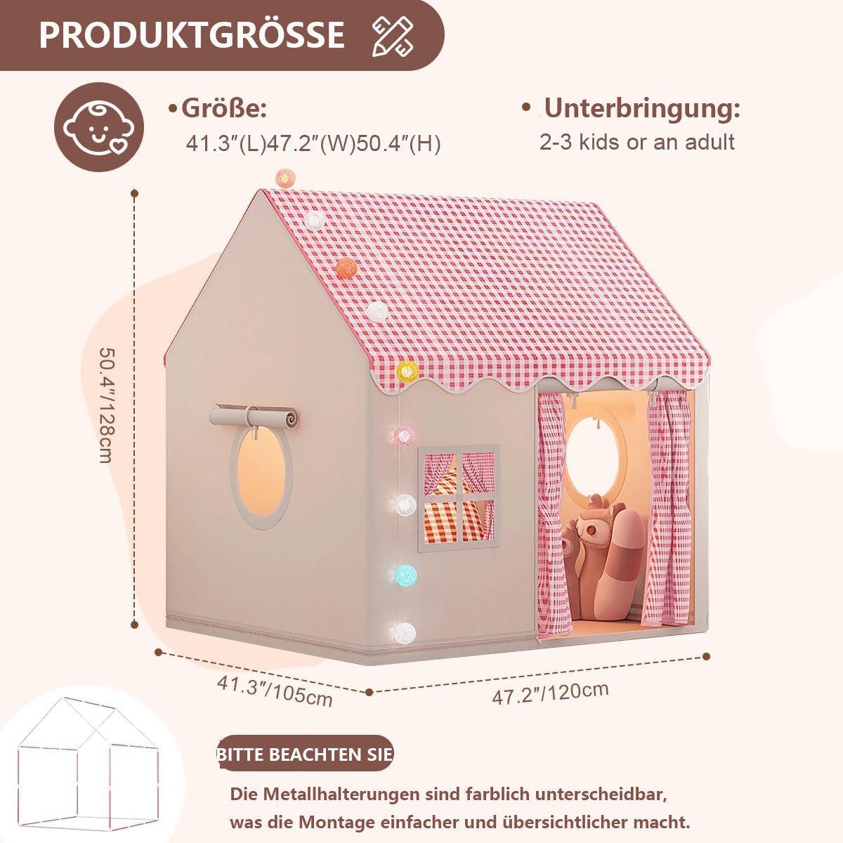 CLTYQ Spielzelt Kinderhauszelt Kinder Spielhaus Indoor, Kinder Bettzelt Spi günstig online kaufen