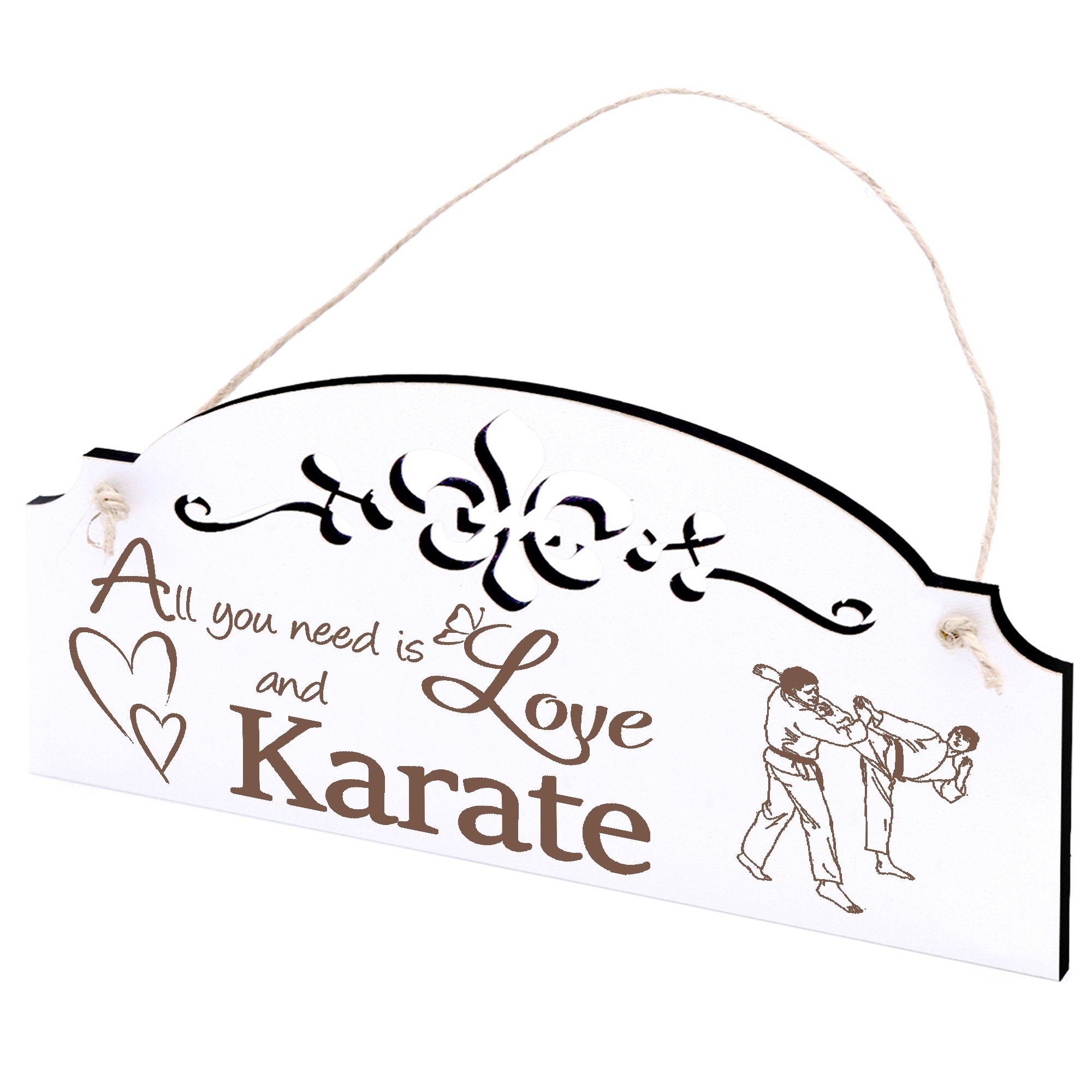 Dekolando Hängedekoration Karate Deko 20x10cm All you need is Love