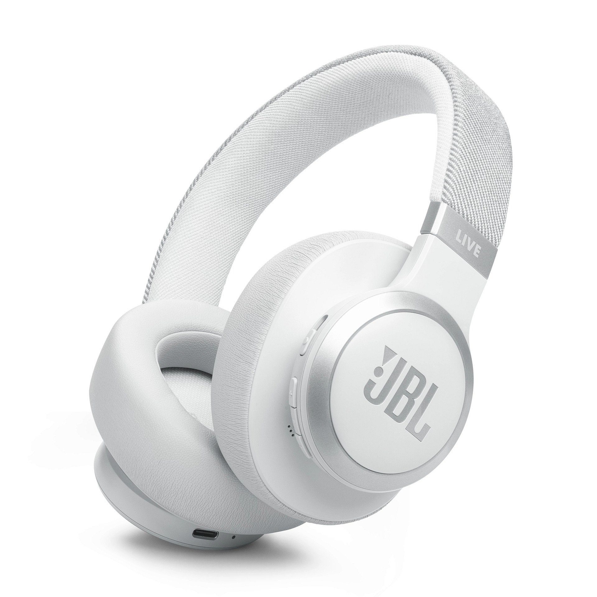 JBL LIVE 770NC mit JBL Signature Sound und Surround Sound wireless Kopfhörer (Adaptive Noise-Cancelling, Multi-Point-Verbindung, Transparenzmodus, Alexa, Google Assistant, Kabelloser Over-Ear-Kopfhörer mit True Adaptive Noise Cancelling) Weiß