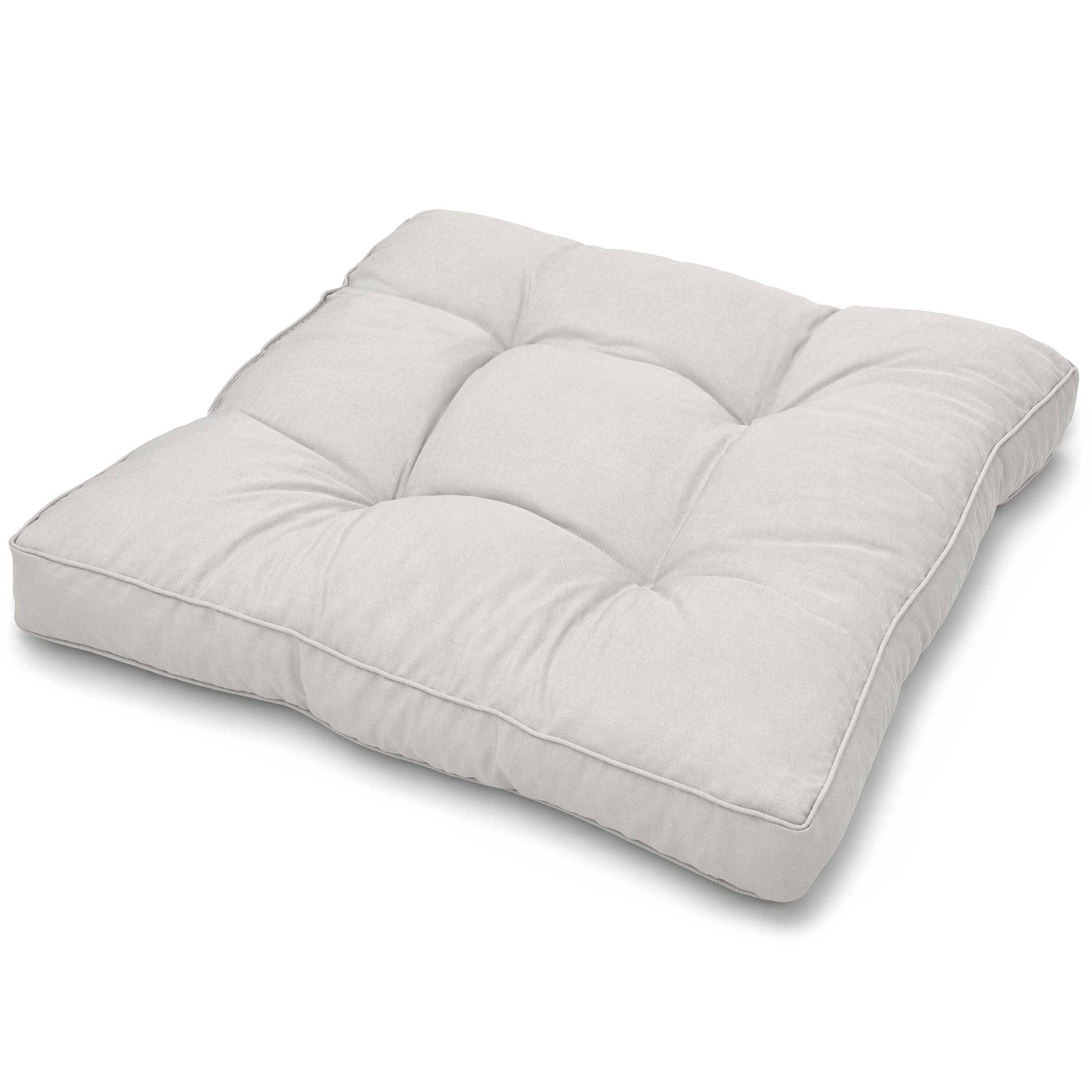 Beautissu Sitzkissen Lounge Kissen Outdoor Hellgrau XLuna, 40x40cm, Sitzkissen Gartenstuhl 10 cm dick Sitzpolster Auflagen für Gartenmöbel