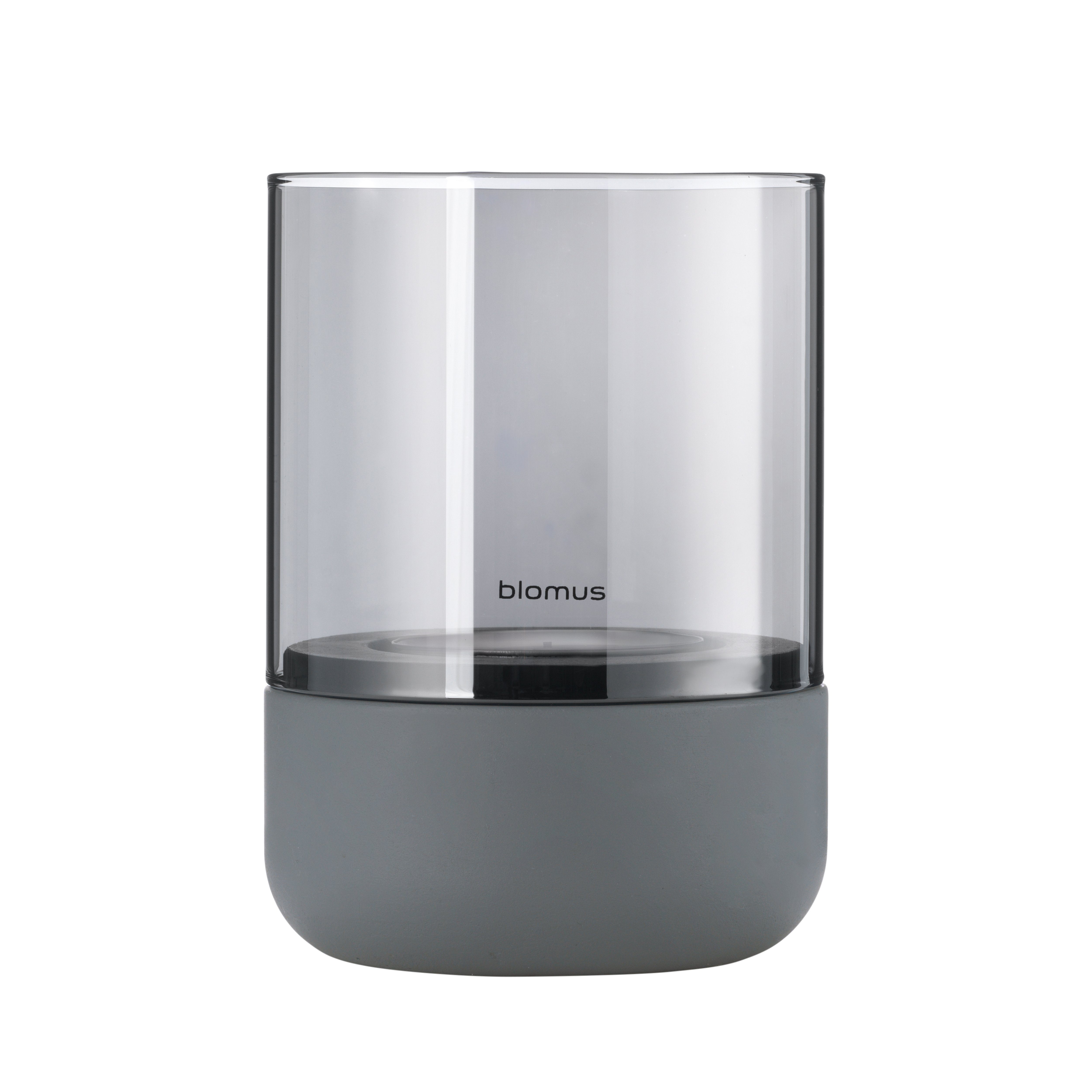 blomus Windlicht -CALMA- Kerzenhalter Betonsockel Glas mit aus Steel Gray