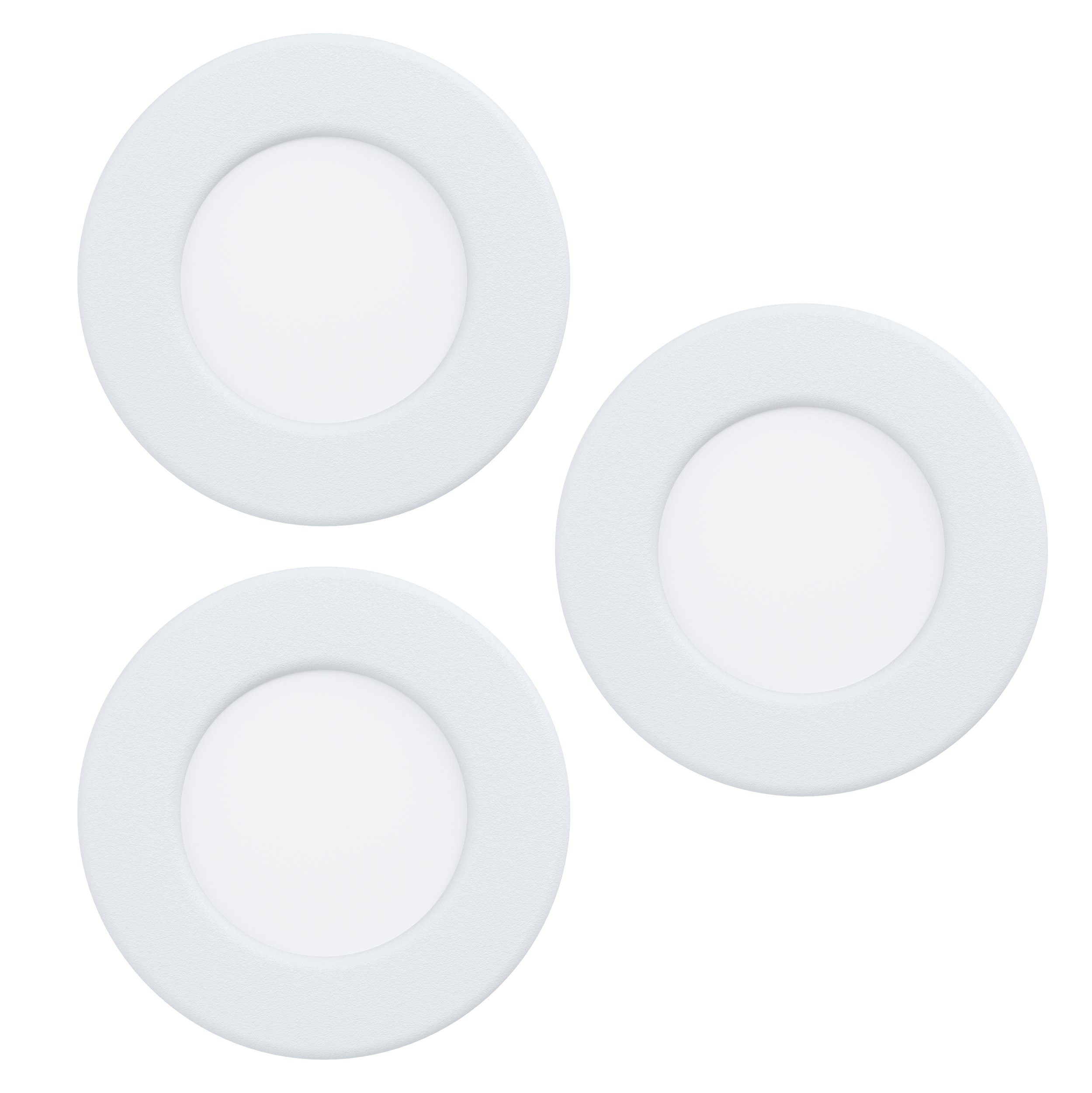 EGLO LED Einbauleuchte Fueva 6, Leuchtmittel inklusive, 3er Set LED Einbaustrahler, Deckenspot, Deckenstrahler, Ø 8,6 cm