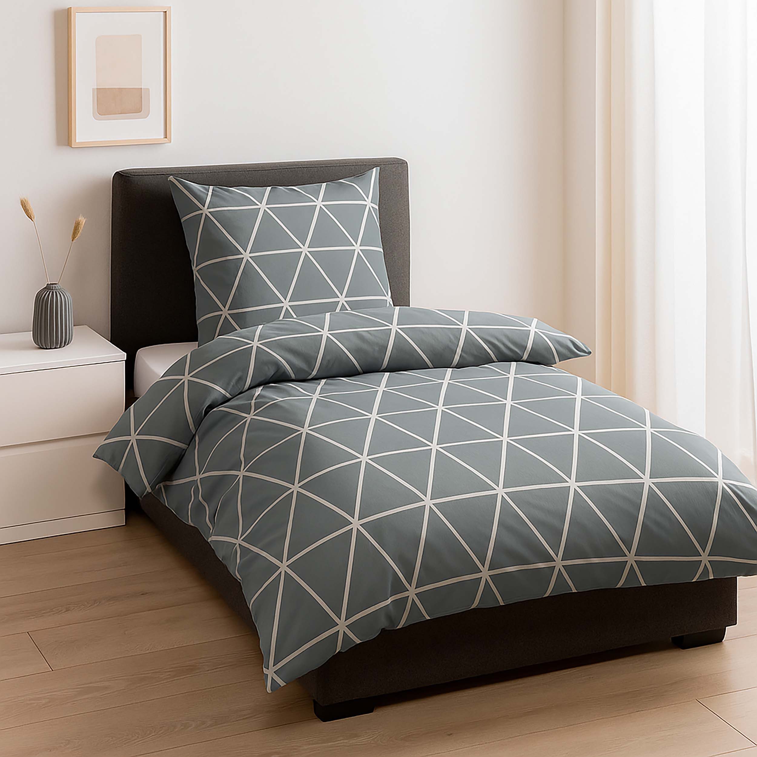 Casa Colori Bettwäsche Biber 135x200 cm Baumwollmischung mit Reißverschluss günstig online kaufen