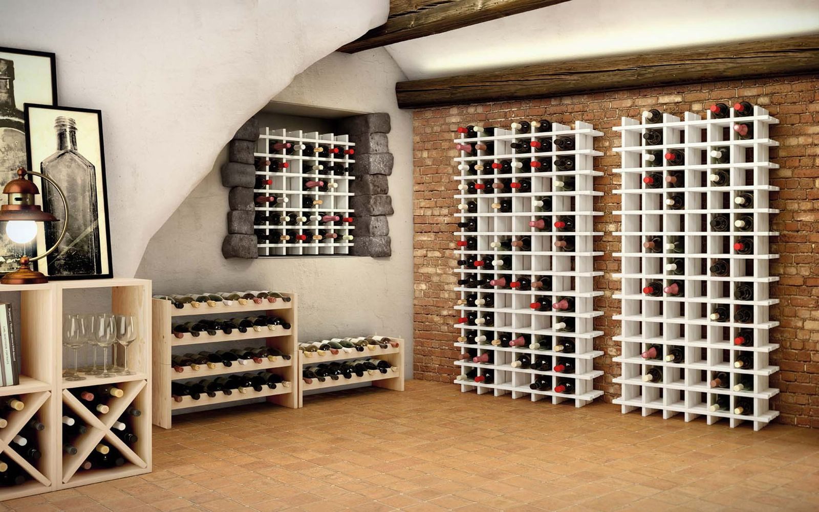 Astigarraga Kit Line Weinregal Flaschenregal Weinregal Weinständer, für 16 Flaschen, platzsparend, liegend lagern