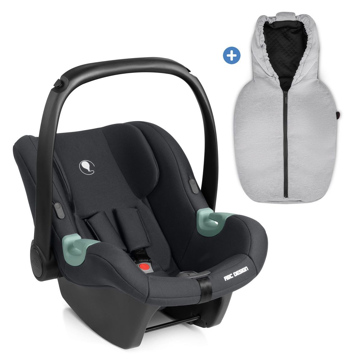 ABC Design Babyschale Tulip - Black, ab: Geburt, bis: 15 Monate, Baby Autositz - ab Geburt - 15 Monate (45 cm - 85 cm) inkl. Fußsack