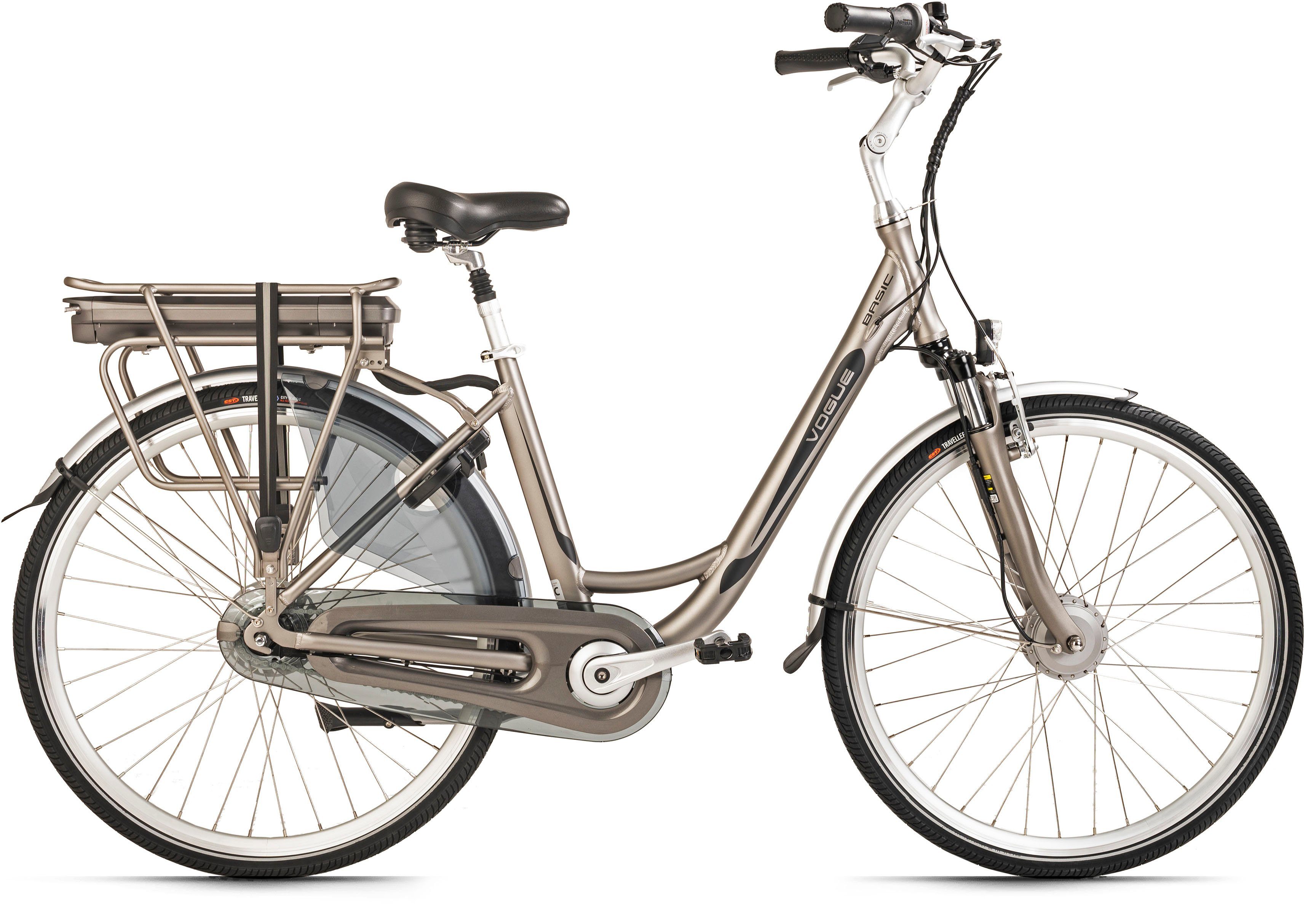 VOGUE BIKE E-Bike Basic, 7 Gang Shimano Nexus Schaltwerk, Nabenschaltung, Frontmotor, 468 Wh Akku