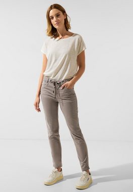 STREET ONE Stoffhose Street One Casual Fit Hose in Sandy Mocca (1-tlg) Tunnelzugbändchen