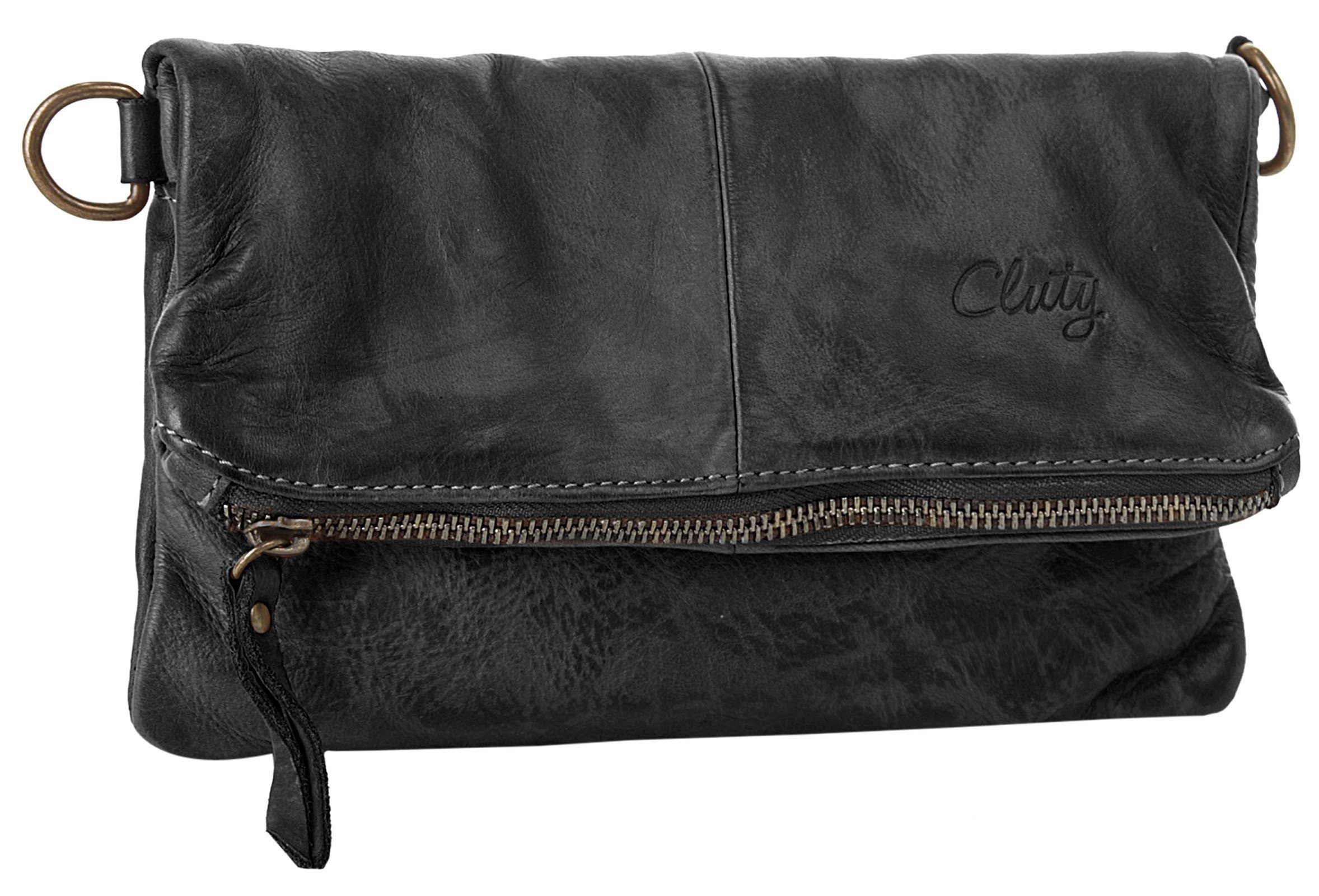 Cluty Abendtasche, echt Leder, Made in Italy