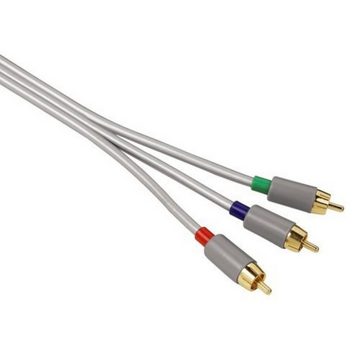 Hama 3m YUV RGB Component-Kabel Gold Audio-Kabel, Cinch, Kein (300 cm), Komponenten-Kabel HD TV, vergoldet, 3x RCA Cinch-Stecker für TV etc.