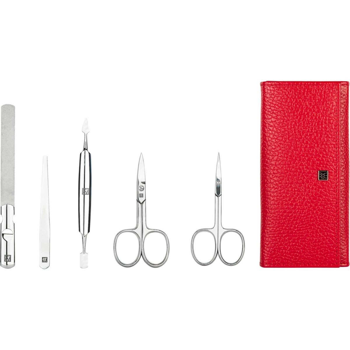 Zwilling Nagelknipser-Set Maniküre Pediküre Set 5tlg. mit Nagelschere, Leder