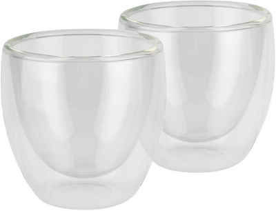 APS Espressoglas TWINZ, Borosilikatglas, Ø 6 cm, H: 6,5 cm, 80 ml, 2-teilig