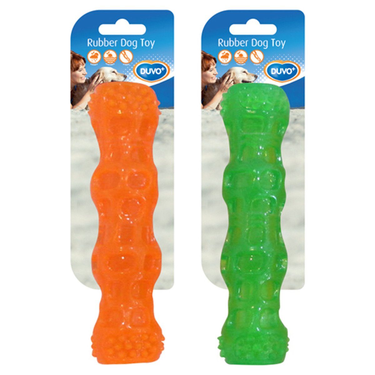 DUVO+ Spielknochen Hundespielzeug TPR Squeaky Stab, Maße: 18 cm