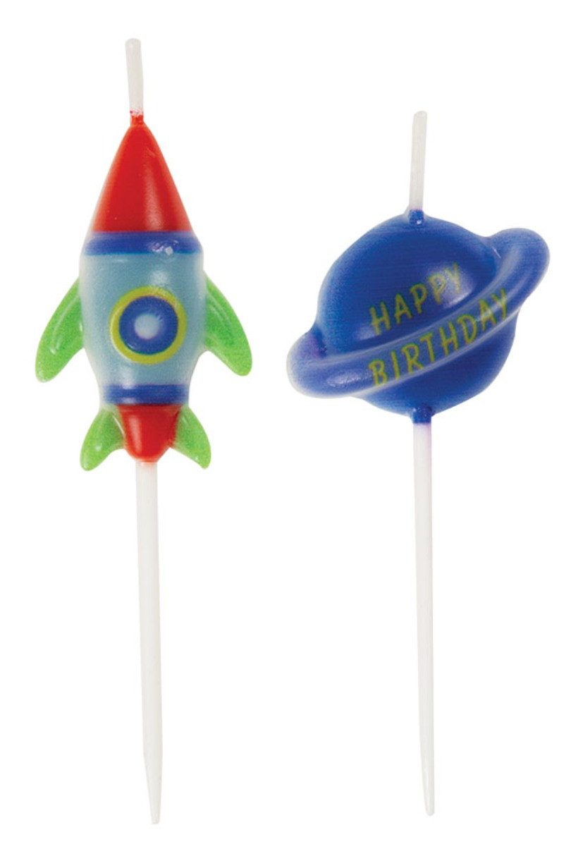 Partystrolche Formkerze Minikerzen am Pick für Kindergeburtstag und Mottoparty (6er Set), Motivkerzen