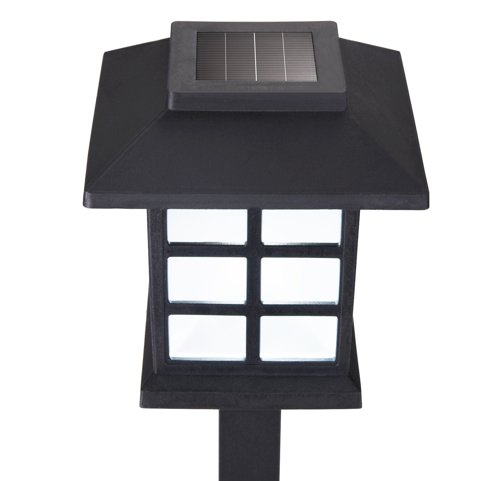 IP44 Erdspieß Gartenstrahler, Solar, Deuba 6x Wegbeleuchtung außen Dämmerungssensor Gartenleuchten, LED