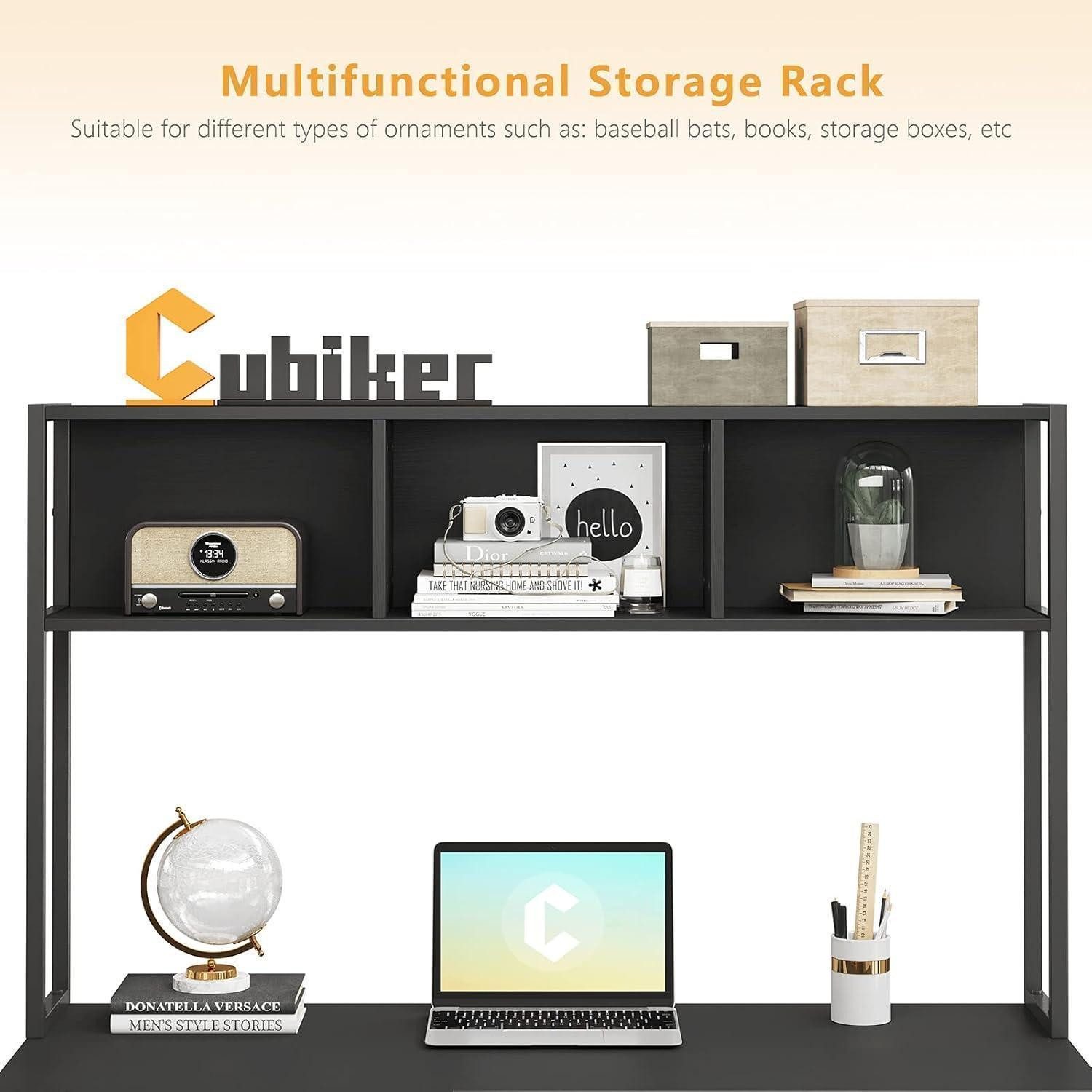 LuxusKollektion Eckschreibtisch L-förmiger Schreibtisch mit Regalen 150x120cm Eck-Computertisch