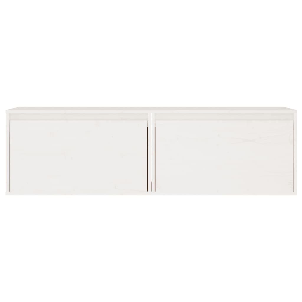 2 Wandschränke cm Weiß 60x30x35 Kiefer Stk. Wandregal furnicato Massivholz