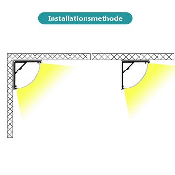 Bettizia LED-Stripe-Profil LED Aluminium Profil Leiste Alu Leuchte Profile Schiene Streifen 10x1M