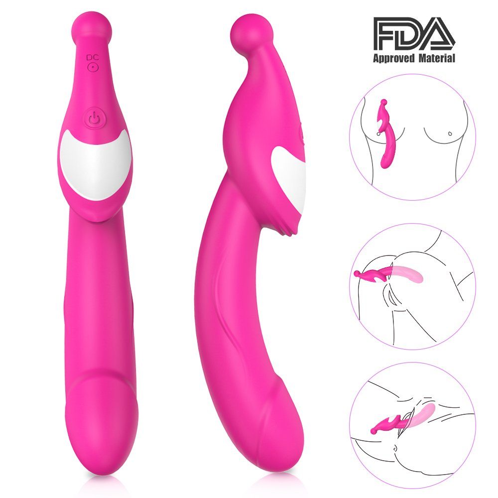Kugelkopf Vibrator 9 Stimulation Doppel-Vibrator Sex Spielzeug Klitoris (Packung, Lila, S-Hand 2-tlg) modi