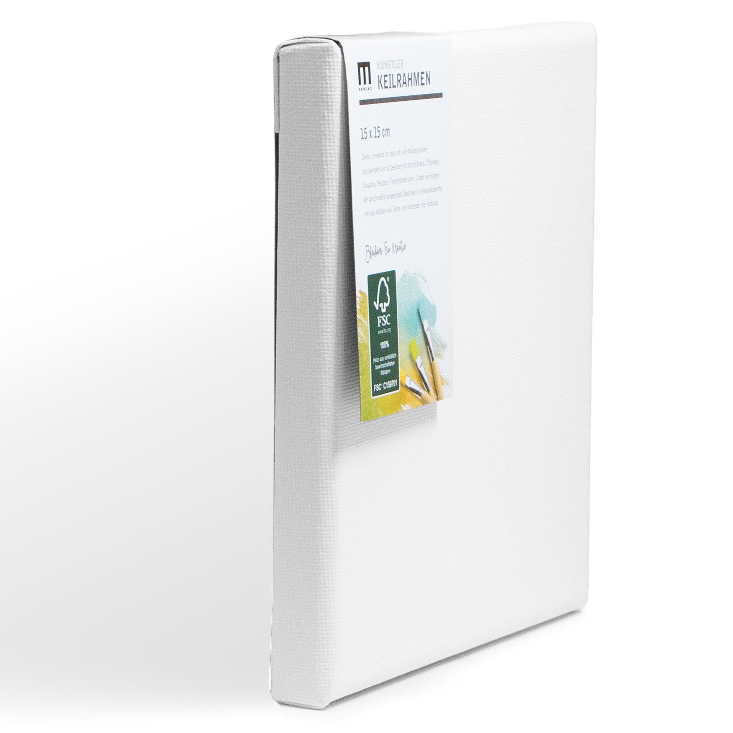 M MERCEO Leinwand, 5er-Set Leinwand 15x15cm (zum Bemalen, Baumwolle, Keilrahmen, 280g/m)