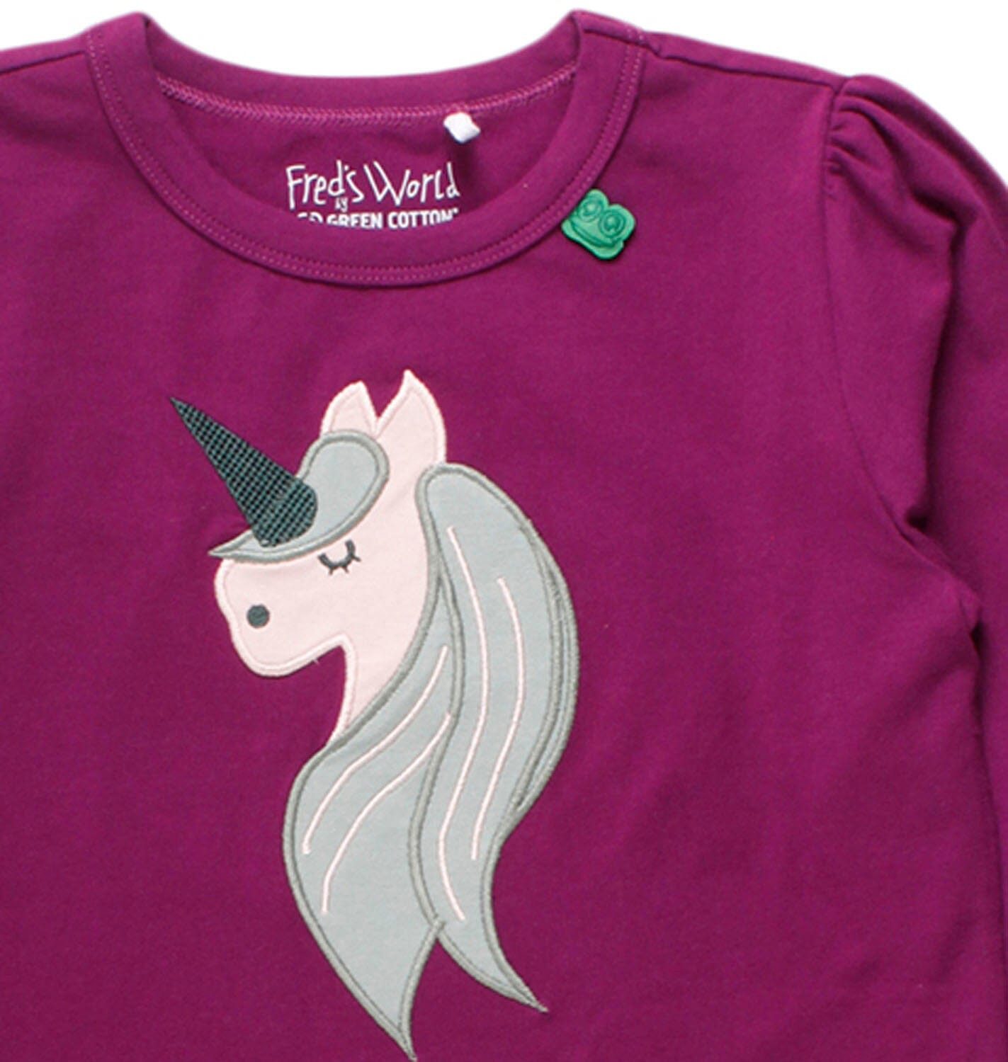 Fred's World by GREEN COTTON Langarmshirt Fred’s World by Green Cotton Langarmshirt Einhorn Lila