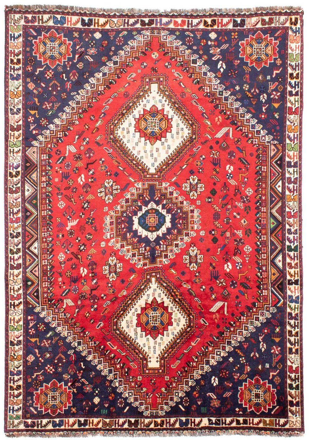 mm, Unikat Zertifikat Wollteppich x morgenland, 300 208 Shiraz cm, Höhe: Rosso Medaillon mit 10 rechteckig,