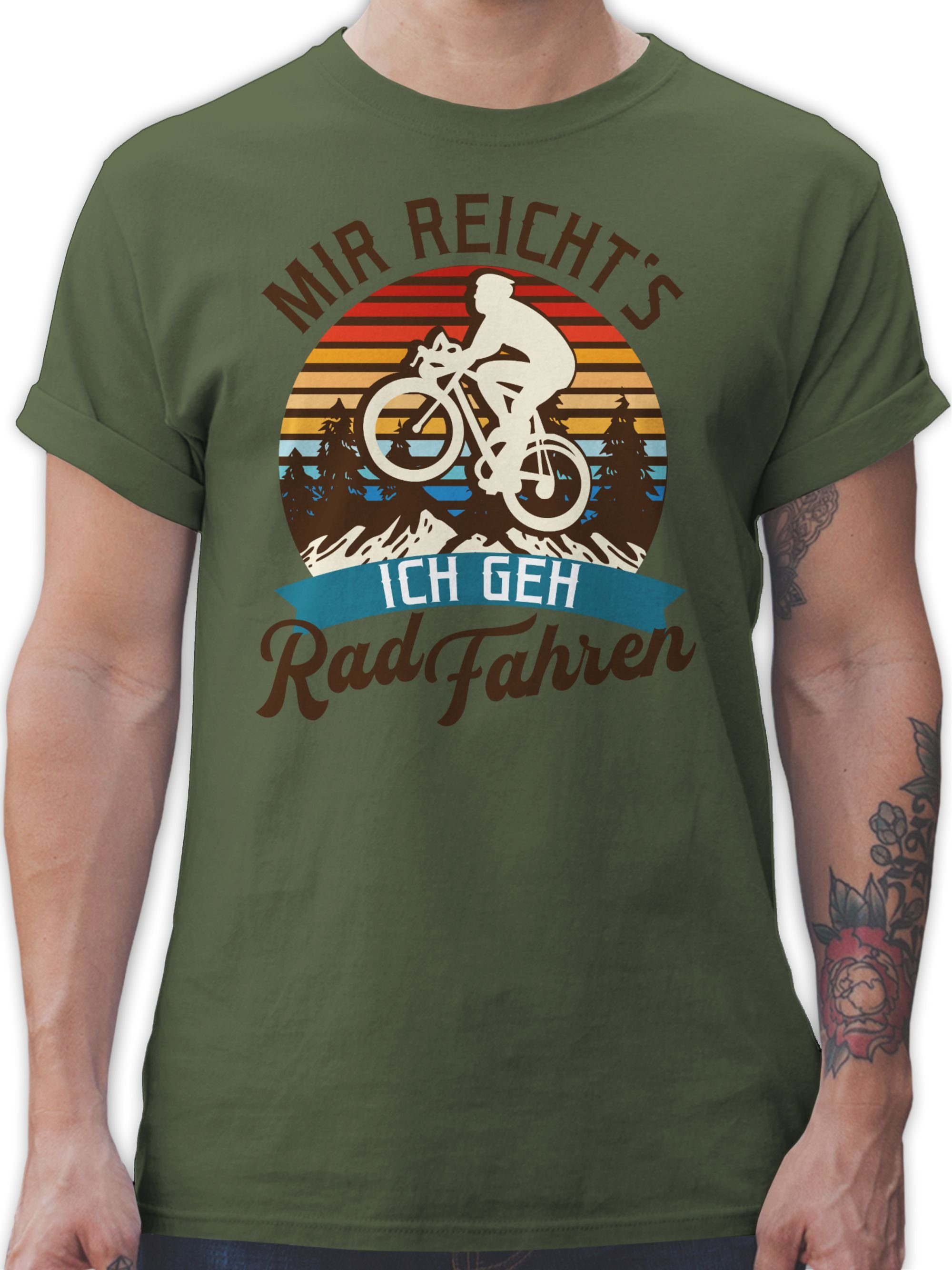 Rad Radsport Mountainbike fahren Bekleidung Grün Army 1 Mir geh Shirtracer Geschenk T-Shirt Fahrrad reicht's Fahrrad ich -