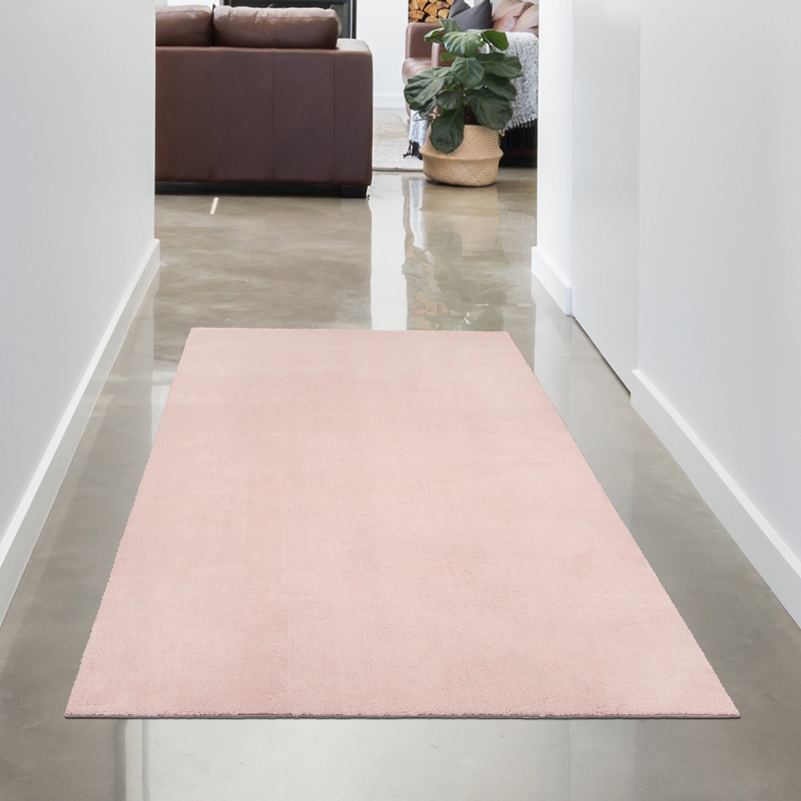 flauschigem Design, Blush mit Komfort mm Carpetia, Teppich in Uni Wohnzimmer - Teppich 18 Höhe: rechteckig,