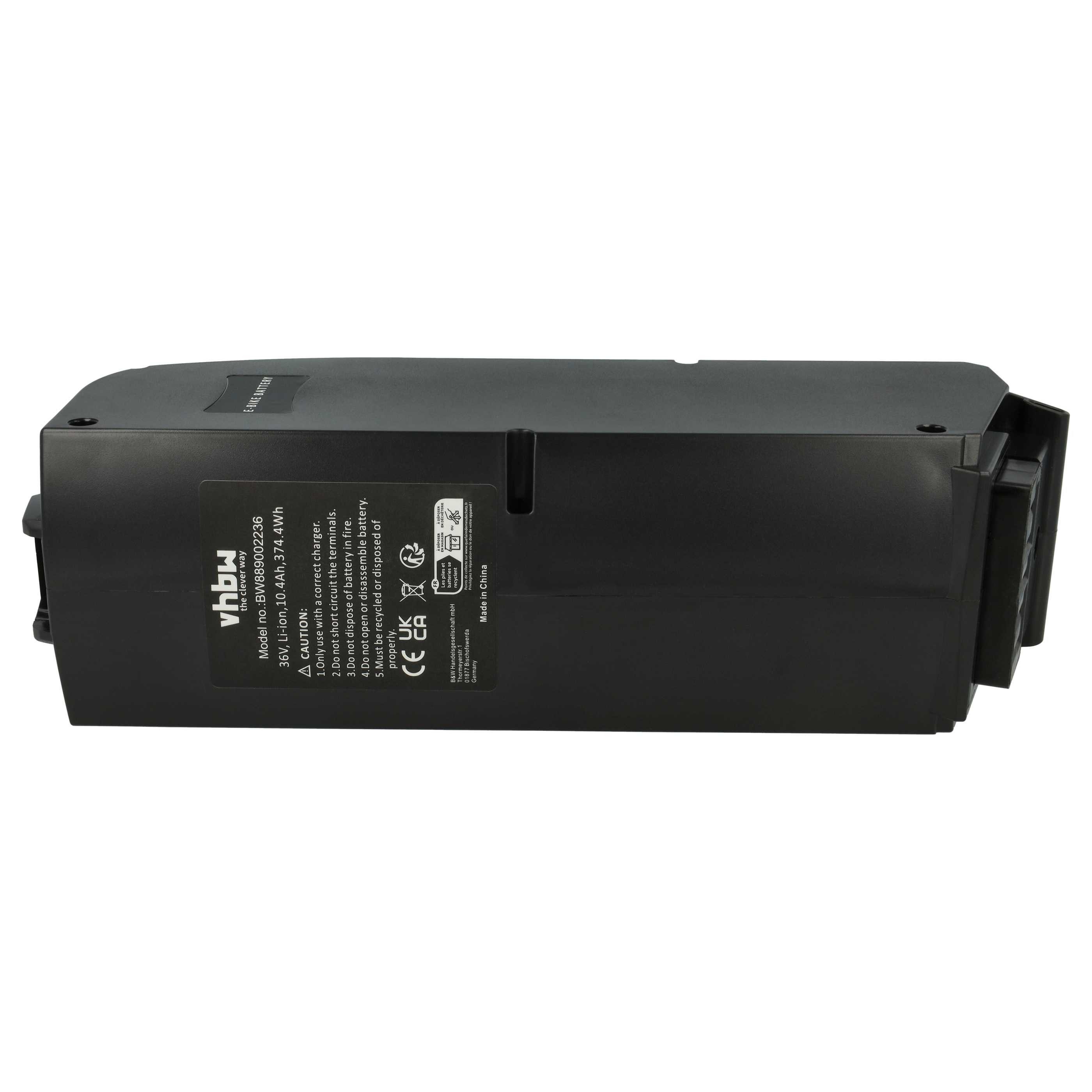 vhbw Akku passend für Hercules Rob Fold F8, F7, R8, R7 E-Bike (10,4 Ah, 36 E-Bike Akku Akku Li-Ion 10400 mAh (36 V, 1 St), Leistungsfähiger Austausch-Akku für Pedelec, Elektrofahrrad, E-Bike