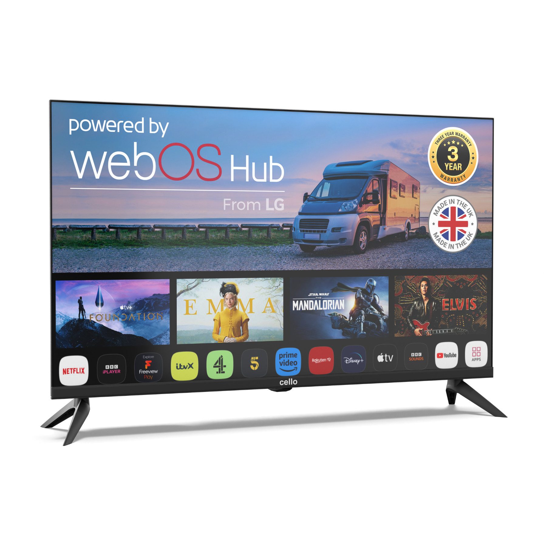 Cello 32 Zoll Camping 12V Smart WebOS Traveller mit DVD-Player LED-Fernseher (81,28 cm/32 Zoll, HD-Ready, Smart-TV) ! RABATT: 12.52% Cello 32 Zoll Camping 12V Smart WebOS Traveller mit DVD-Player LED-Fernseher (81,28 cm/32 Zoll, HD-Ready, Smart-TV) ! RABATT: 12.52%