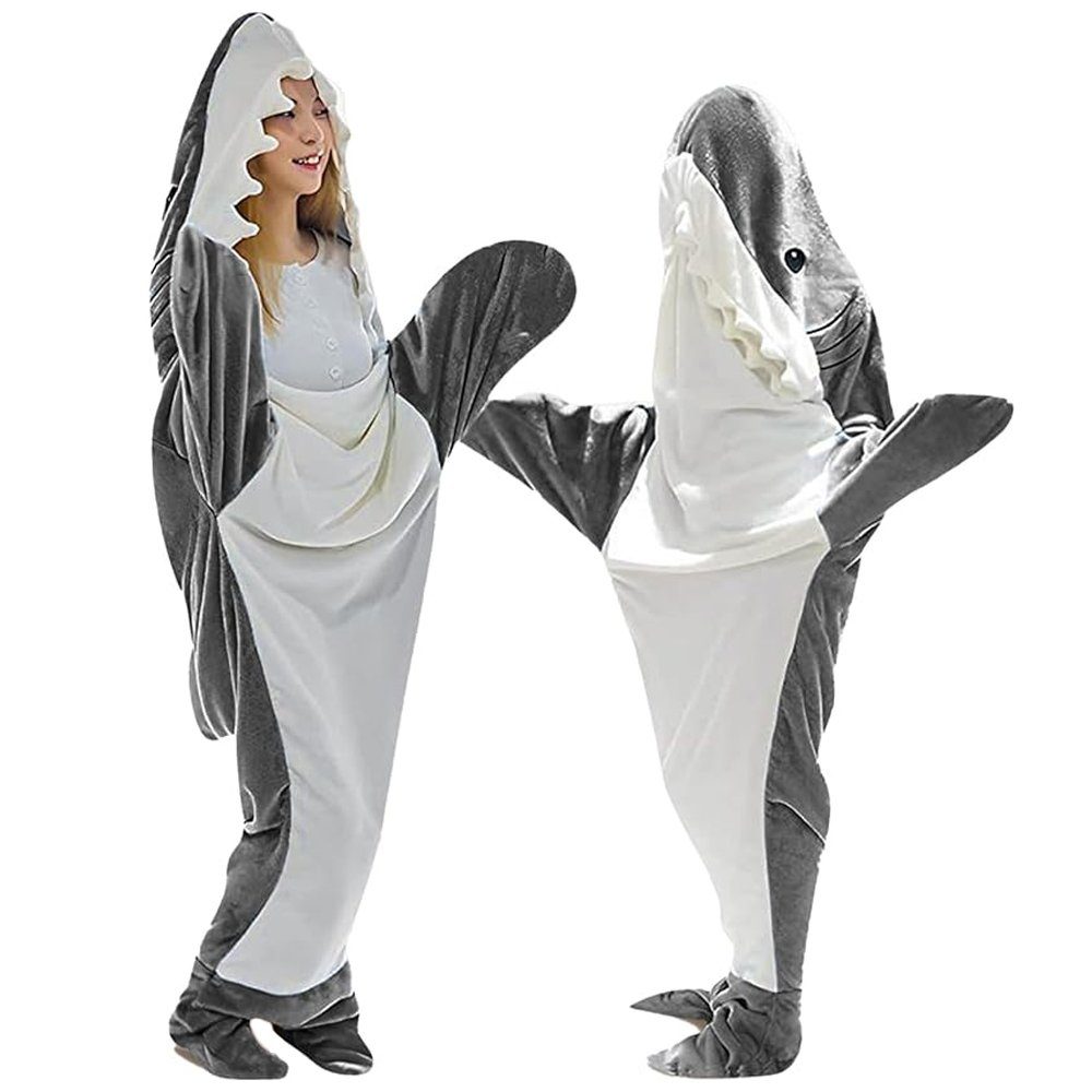 Wohndecke Hai-Decke Hoodie, Superweicher Sofa Kuscheldecke Hai Decke Schlaf günstig online kaufen