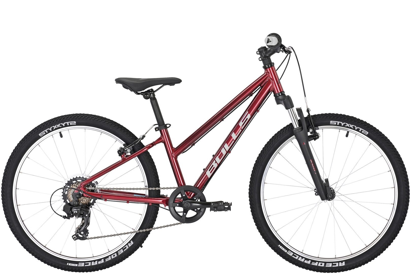 Bulls Kinderfahrrad Bulls Tokee 24 Mädchen Trapez rot 2025, 7 Gang Shimano Tourney RD-TY300, Kettenschaltung