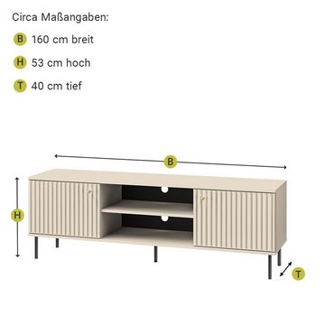 Lomadox Wohnzimmer-Set SALOU-131, (Mega-Spar-Set, 3-St., 3-tlg), in kaschmir matt mit Glasfront und Softclose-Funktion